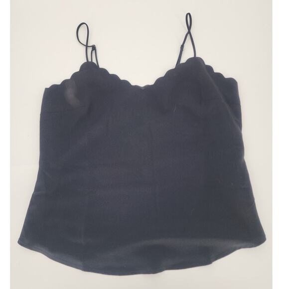 J.Crew Factory Scalloped Black Camisole Top Women’s Size 6 - Picture 6 of 7